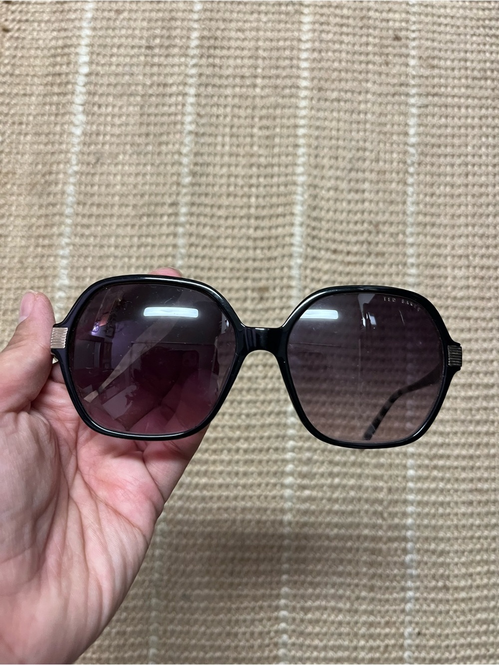 Ted Baker Women's Black Frame Sunglasses with Purple Gradient Lenses